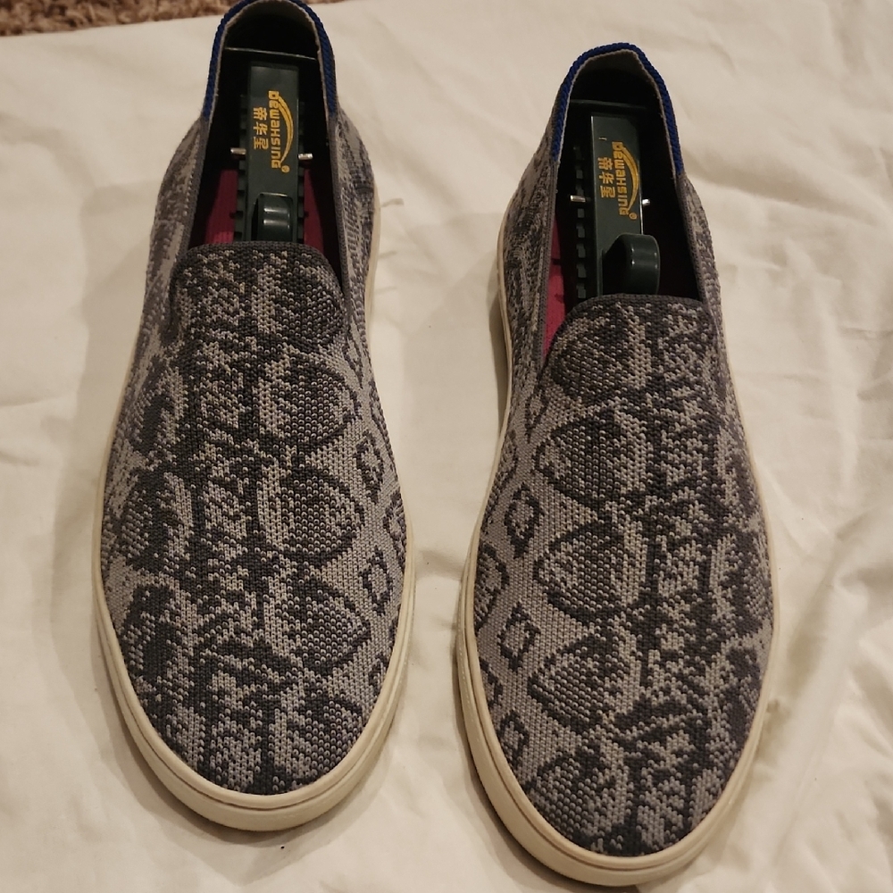 Rothy's Slip-on Sneakers, Gray Snakeskin, Size 8